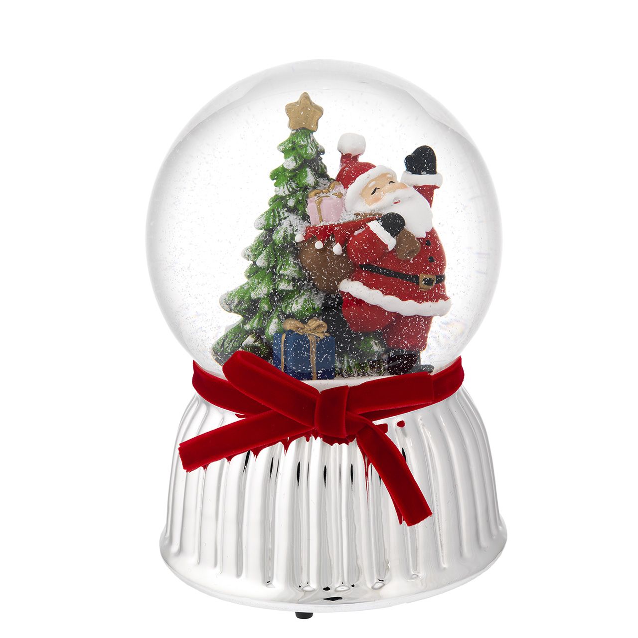 BOULE DE NEIGE MUSICALE D. 120 CON BABBO NATALE CON RENNE
